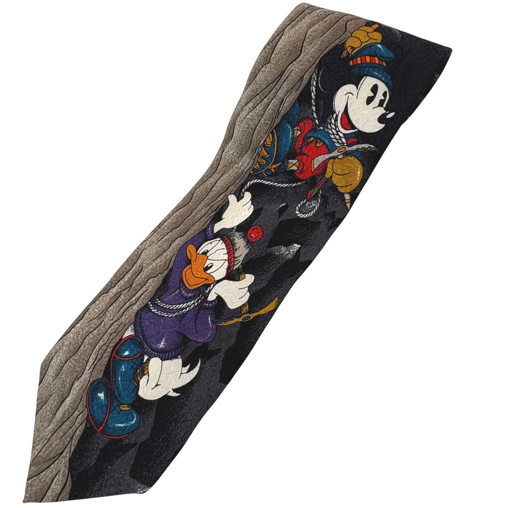 VTG Disney Leeds International Tie Wrap Around Panorama Mickey Donald Mountain
